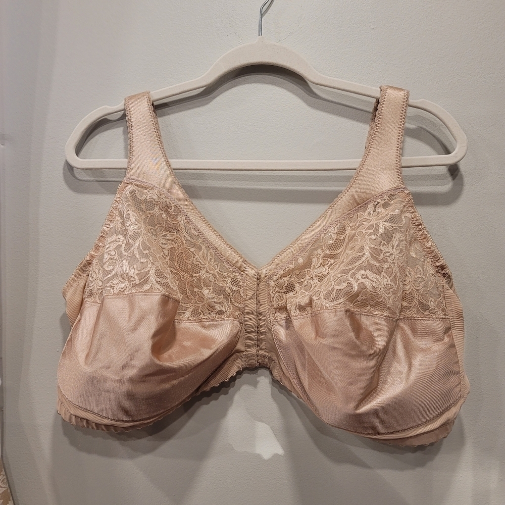 Sz 54C Cafe Glamorise MagicLift Front-Closure Support Bra - Picture 2 of 7